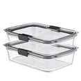 thumbnail image 1 of 2118315 Brilliance Glass Storage 8-Cup Food Containers with Lids, 2-Pack (4 Pieces Total), BPA Free and Leak Proof, Large, Clear, 1 of 5