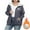 Gray, variant on Elvqul Jacket for Women Plus Size Hooded Outerwear Thermal Long Sleeve Sweaters Lined Juniors Coat