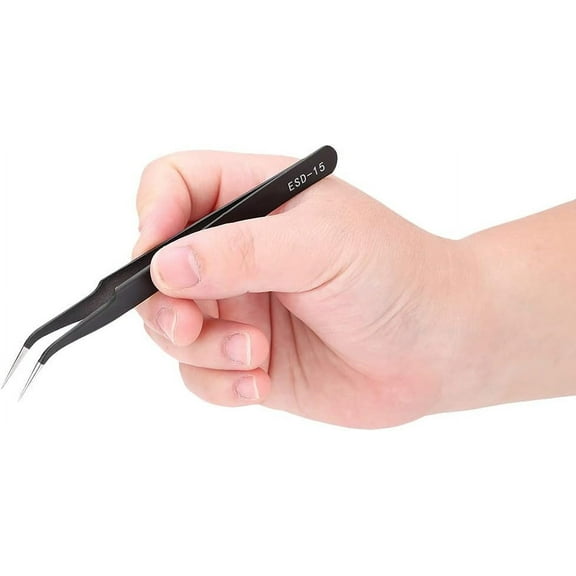 Eyelash Extension Tweezers,Stainless Steel Straight and Curve Tip Tweezers Picker Pointed Tweezers Volume Lash Tweezers Eyelash Applicator Tools Lash Extensions Pliers Supplier(Bend)