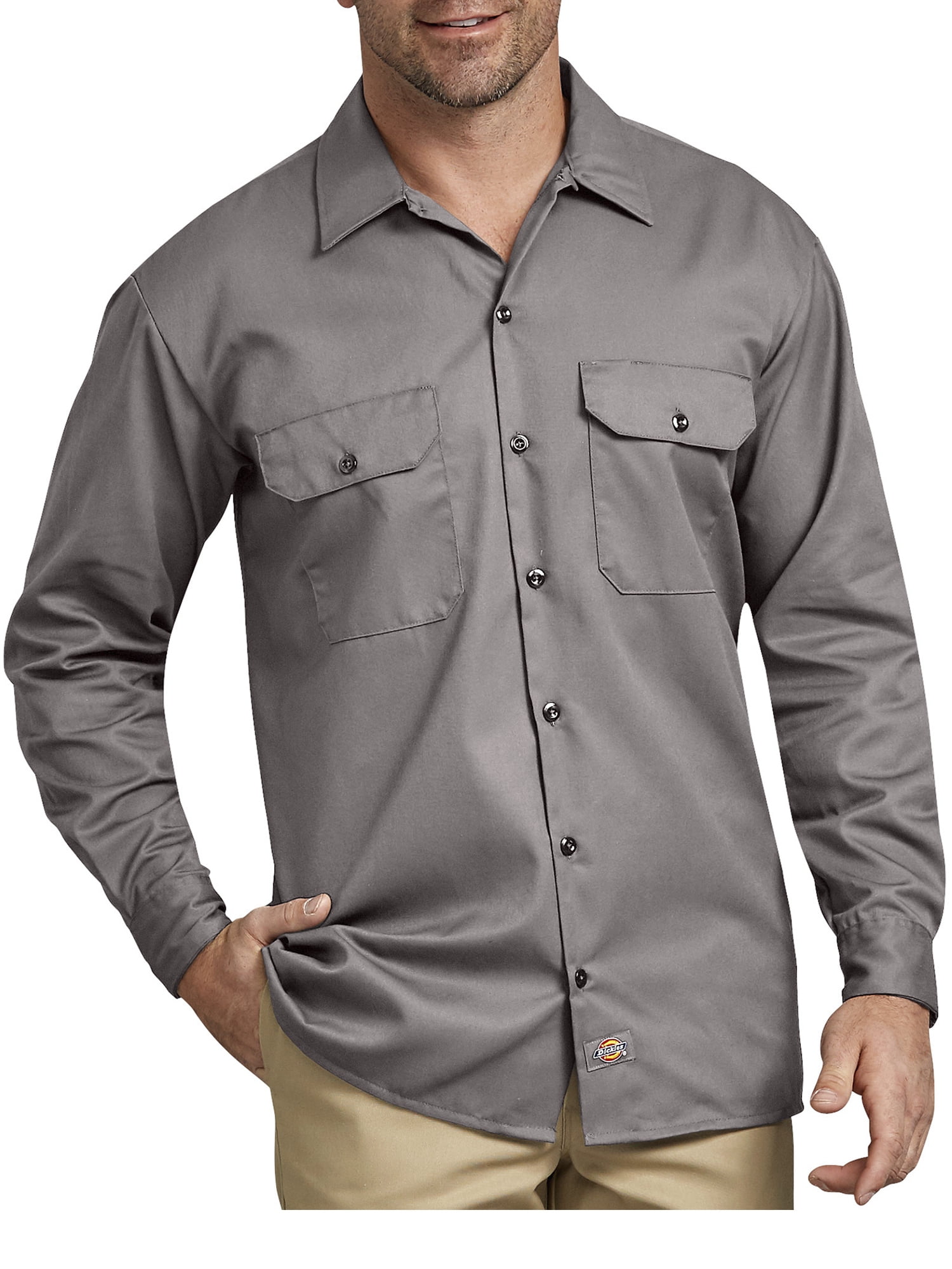 Dickies Mens and Big Men's Original Fit Long Sleeve Twill Work Shirt ...