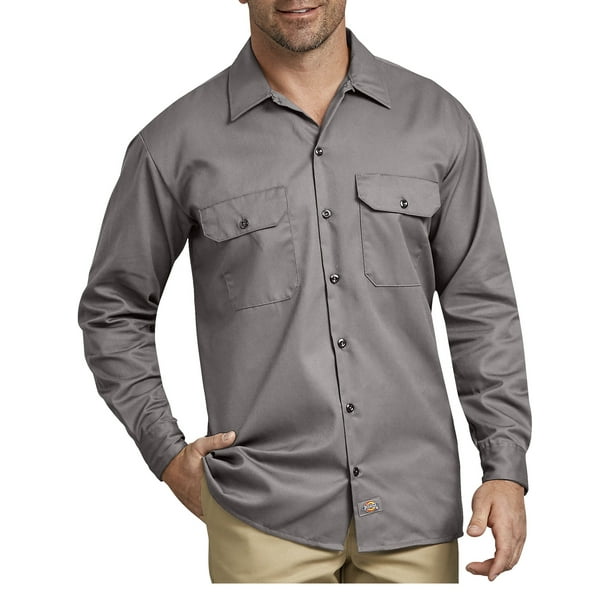 Dickies Mens and Big Men's Original Fit Long Sleeve Twill Work Shirt ...