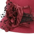 thumbnail image 5 of KLOY2K Cloche Hats for Women Elegant Woolen Cloche Hat with Floral Embellishment - Wide Brim Winter Warm Bowler Style Hat for Women,Brick Red,One Size, 5 of 6