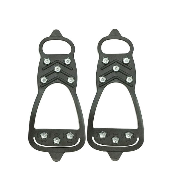 Leutsin 2Pcs Non-Slip Shoe Cover,Ice Snow Grippers,Over Shoe Boot Traction Cleat Rubber Spikes Mountaineering Non-Slip Shoe Cover 10-Stud Slip-on Stretch Footwear (Medium (Shoes Size:W 7-10/M 5-8))