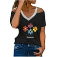 thumbnail image 1 of Camisetas Casuales para Mujeres Correa de Hombro de Verano Camiseta con Cuello en V, Manga Corta Top Ligero para el Hogar Y la Fiesta, 1 of 4
