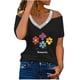 thumbnail image 1 of Camisetas Casuales para Mujeres Correa de Hombro de Verano Camiseta con Cuello en V, Manga Corta Top Ligero para el Hogar Y la Fiesta, 1 of 4