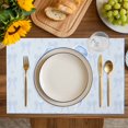 thumbnail image 4 of Cute Bow Placemats Set of 4, Blue Bowknot Minimalist Solid Color Placemats for Dining Table, Place Mats for Kitchen Tabletop, Waterproof Wipeable Dining Table Mats Set, 4 of 9