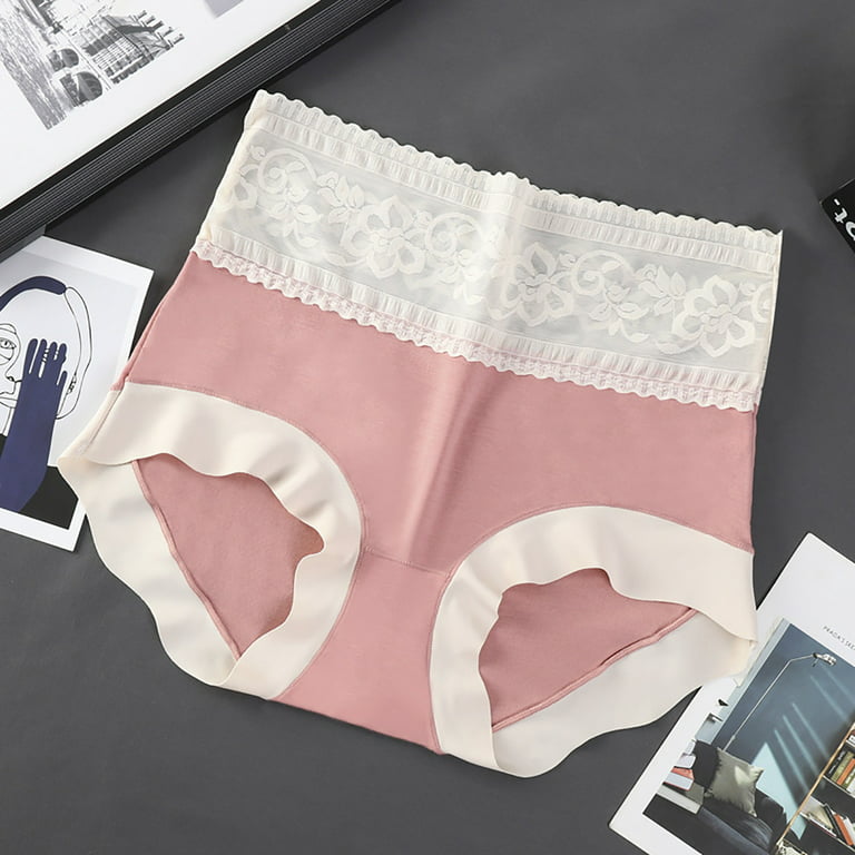 ZMHEGW Underwear Women Seamless Xuanling Custom Mid Waist Seamless Briefs  Thin Lace Breathable For Period Panties