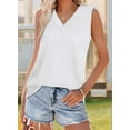 thumbnail image 6 of Women Summer V Neck Tank Tops White M, 6 of 8