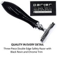 thumbnail image 5 of Parker Safety Razor 111B Ebony Handle Double Edge Safety Razor & 5 Parker Premium Blades, 5 of 5
