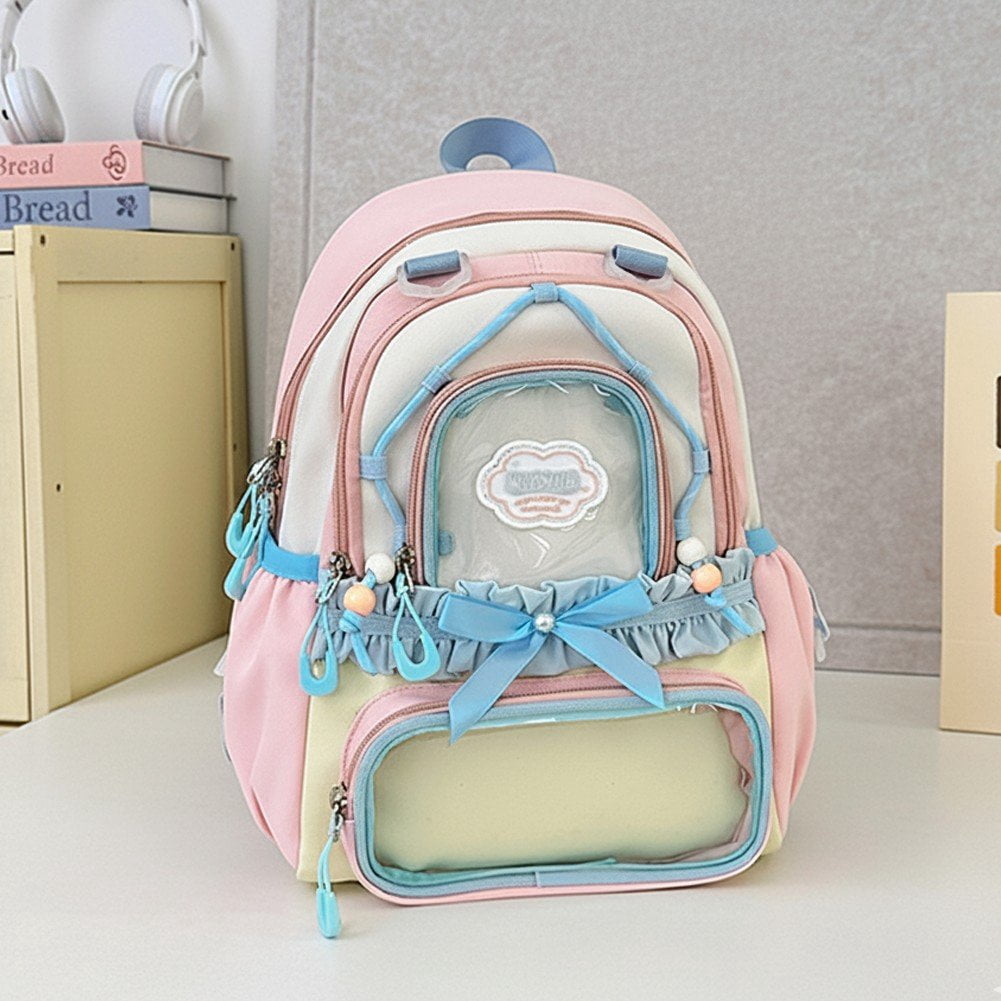 Slccxzc Kawaii Backpack Cute Aesthetic Ita Backpack, Y2K Large Capacity Bag Book Bags With Window Show