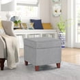 thumbnail image 6 of Homebeez Upholstered Tufted Storage Ottoman Footstool,Storage Cube Seat Foot Rest Stool,Gray, 6 of 8