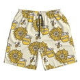 thumbnail image 4 of Bixox Men's Cartoon Honey Pot Bee Sunflower printing Casual Classic Fit Short Summer Beach Shorts, 4 of 6