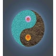 thumbnail image 3 of Yoga Duvet Cover Set, Yin Yang with Flowers Peace Balance Earth Opposite Contrary Forces Art, Decorative 3 Piece Bedding Set with 2 Pillow Shams, King Size, Slate Blue Turquoise, by Ambesonne, 3 of 3