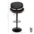 thumbnail image 3 of Silla Banco de Bar LUMO Altura Ajustable con Reposapiés y Diseño Negro Mediano, 3 of 7
