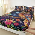 thumbnail image 3 of Feelyou Bohemian Owl Child Bed Sheets, Vintage Jungle Flower King Sheets, 4-Piece, 3 of 7