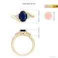thumbnail image 4 of ANGARA Natural Oval Sapphire Bypass Ring with Trio Diamond Accents in 14K Yellow Gold for Women (Size-9x7mm) | September Birthstone, Anniversary, Jewelry Gift for Women | Natural Blue Sapphire Ring, 4 of 9