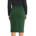 thumbnail image 3 of Unique Bargains Jupe Crayon Midi Plissée Taille Haute pour Femmes, Vert Foncé, L, 3 of 5