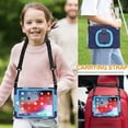 thumbnail image 5 of HCTian Kids Case for 9.7” iPad 6th/5th Generation/iPad Pro 9.7 Inch/iPad Air 2, Shockproof Silicone Case with Rotatable Grip, Shoulder Strap, Pencil Holder, Stable Kickstand for iPad 9.7 Inch, 5 of 6