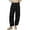 Black, variant on JIAYUE Women Straight Leg Pants Polka Dot Print Drawstring Elastic Waist Side Pockets Loose Trousers for Street Daily Casual