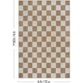 thumbnail image 3 of RUG ROBOT 6'x9' Area Rugs for Living Room, Washable Non-Slip Checkered Rugs for Bedroom, Dining Room, Soft Low-Pile Classic Farmhouse Geometric Indoor Large Accent Carpet, Brown, 3 of 10