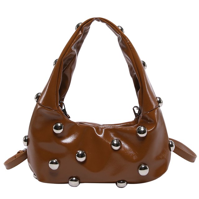 Bolso Mano para Mujer Hombro Con Tachuelas PU Correa Ajustable Hobo Elegante