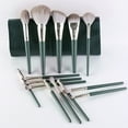 thumbnail image 2 of 14Pcs/Set Makeup Brush Soft Hair Uniform Shading With Storage Bag Green Cloud Makeup Brush Set for Beauty, 2 of 8