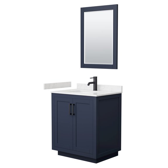 Wyndham Collection Miranda 30" Light-Vein Wood Single Bathroom Vanity in Blue