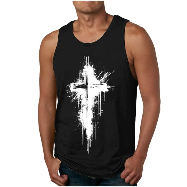 Tanques para Hombre para el Verano Solto Chaleco Impresión Deportivo Cuello Redondo, Casual