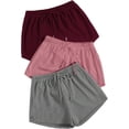 thumbnail image 4 of MakeMeChic Paquete de 3 pantalones cortos deportivos con cintura elástica y nudo frontal para mujer, 4 of 5