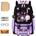 thumbnail image 4 of Hello Kitty Kuromi Laptop Backpack Cute Cinnamoroll Travel Hiking Backpack for Women Casual Large Bookbag 18 Inch, 4 of 7