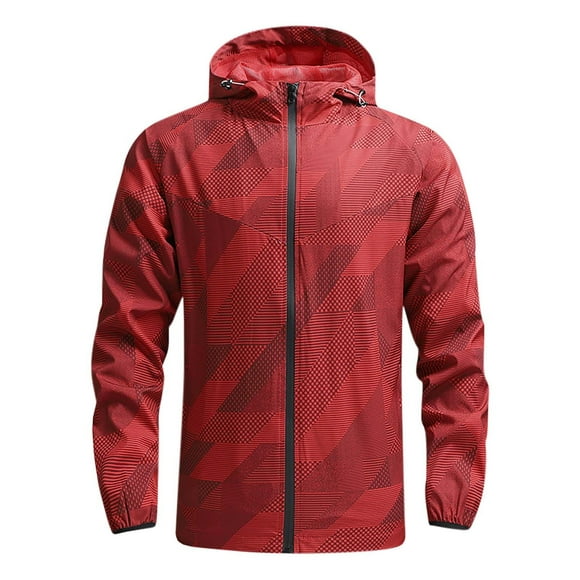 Fall Winter Savings Miqool Men's Rain Jacket with Hood Waterproof Lightweight Packable Raincoat Windbreaker with Mesh Lining for Outdoor Hiking Travel Cycling Running