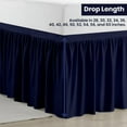thumbnail image 6 of Dorm Bed Skirt Twin XL 50" Drop, College Dorm Room Bed Skirts Easy to Put On Twin XL Size Dust Ruffle Dorm Sized Bed Skirts, 600TC Egyptian Cotton Bed Skirt, (Navy Blue, Twin-XL - 50" Drop), 6 of 6