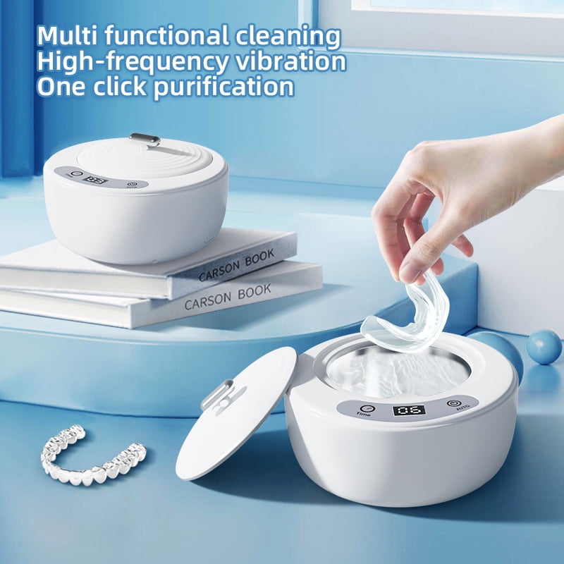 Ultrasonic Cleaner,Professional Sonic Cleaning Kit for Dentures, Retainers, Aligners, Braces Portable Dental and Jewelry Cleaner with Ultrasonic
