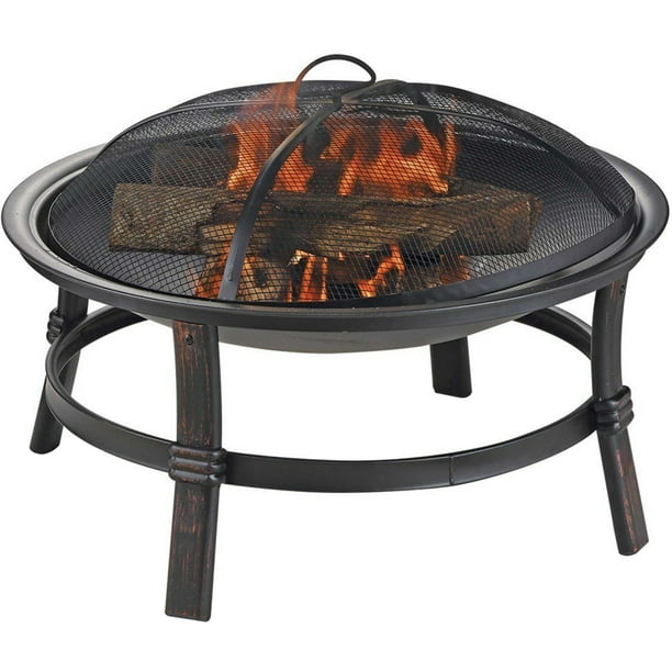 Blue Rhino Brushed Copper Wood Burning Outdoor Fire Bowl Large Walmart Com