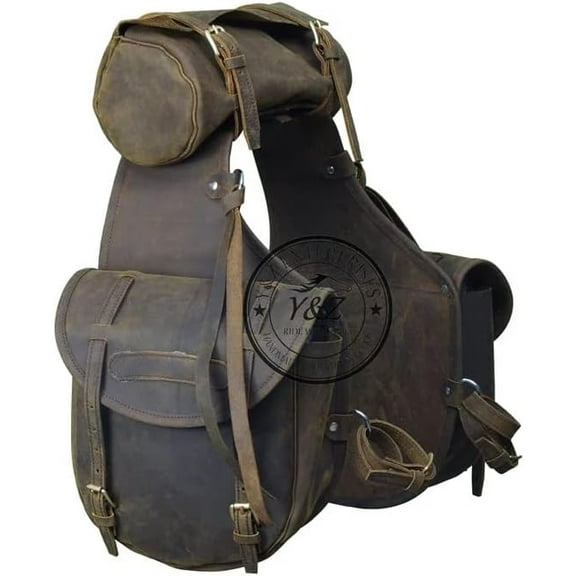 Crazy Horse Leather Saddle Bag, For Western Pleasure Trail