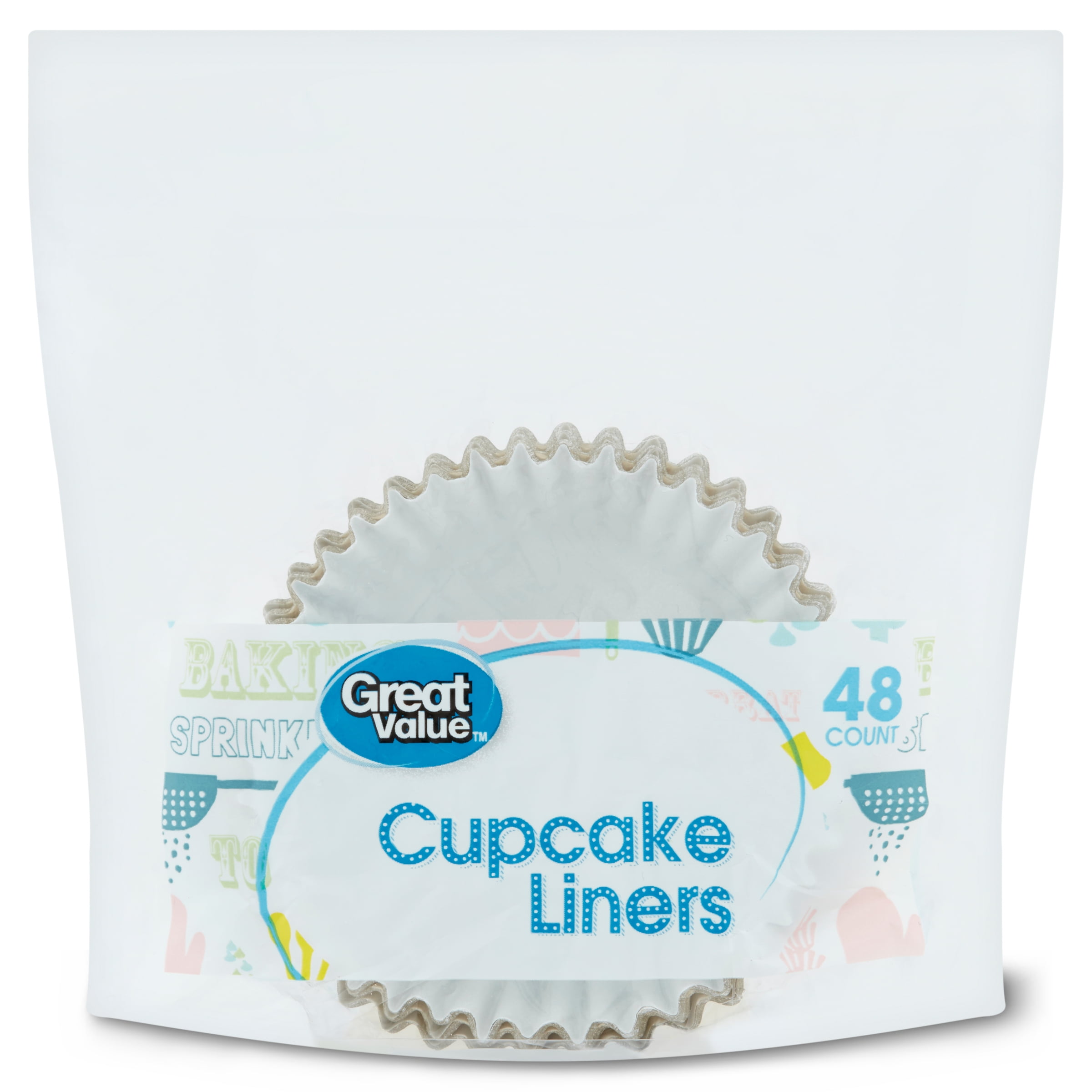 Great Value Cupcake Liners, Gold, 48 Count