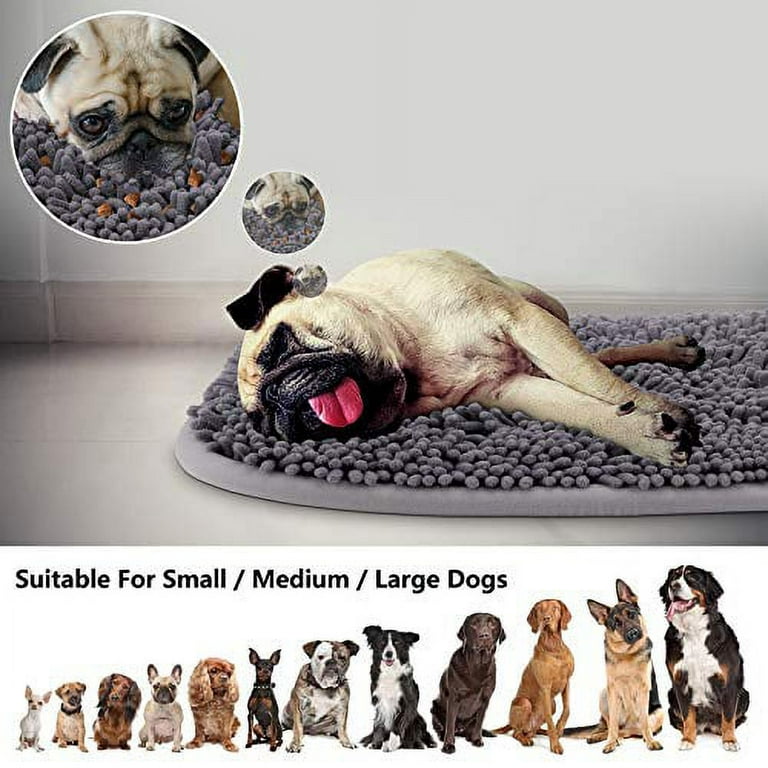 Snuffle Mat for Dogs, 17'' x 21'' Dog Sniffing Mat Interactive Feeding Game  for Boredom, Dog Puzzle Toys Encourages Natural Foraging Skills and Stress  Relief for Small/Medium/Large Dogs Grey 