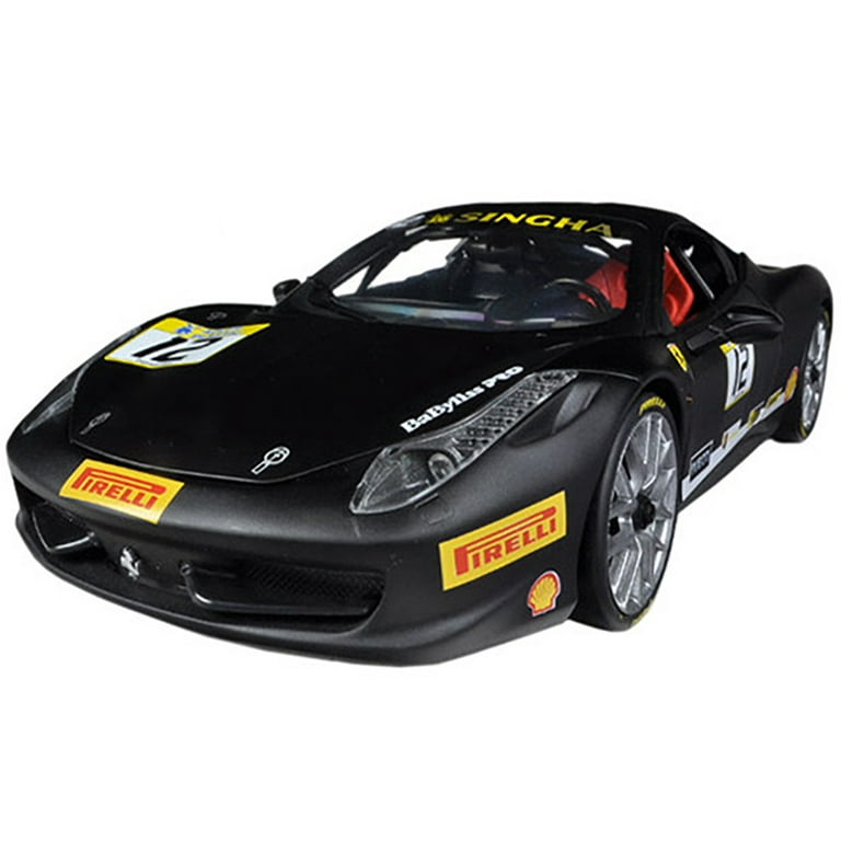 Ferrari 458 Challenge Matt Black #12 1/18 Diecast Car Model by Hot