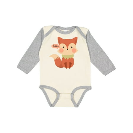 

Inktastic Cute Fox Hello Gift Baby Boy or Baby Girl Long Sleeve Bodysuit