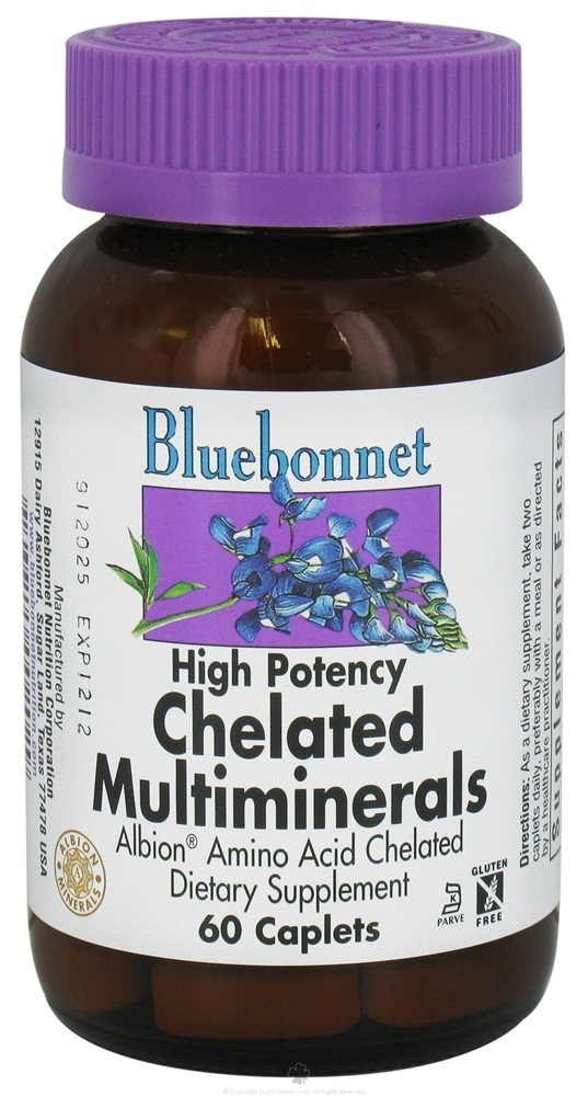 Bluebonnet Nutrition - Chelated Multiminerals High Potency - 60 Caplets