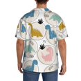 thumbnail image 3 of Gukieu Cute Dinosaurs Print Men's Short-sleeved Shirts, Button-down Pocket Shirts, T-shirts, Beach Vacation Travel Summer Clothing-Medium, 3 of 5