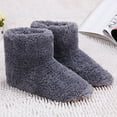 thumbnail image 4 of 1 Paire de Pantoufles Chauffantes Électriques USB Rechargeables Chaussures en Peluche Chauffantes Gris, 4 of 8