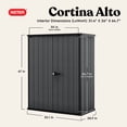 thumbnail image 3 of Keter Cortina Alto Vertical Durable Resin Outdoor Storage Shed with Heavy Duty Floor and Locking Latch Double Doors, Graphite, 3 of 15
