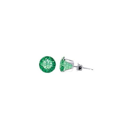Avenue Mary Janes - Gem Avenue 925 Sterling Silver 2.5mm Round Emerald Color Stud Earrings May Birthstone with Post Back Findings