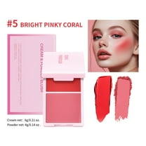 Kokovifyves Two in One Powder Blusher Cream Is Not Easy To Natural Transparent Matte Makeup Holding Powder Blusher Rouge 10g