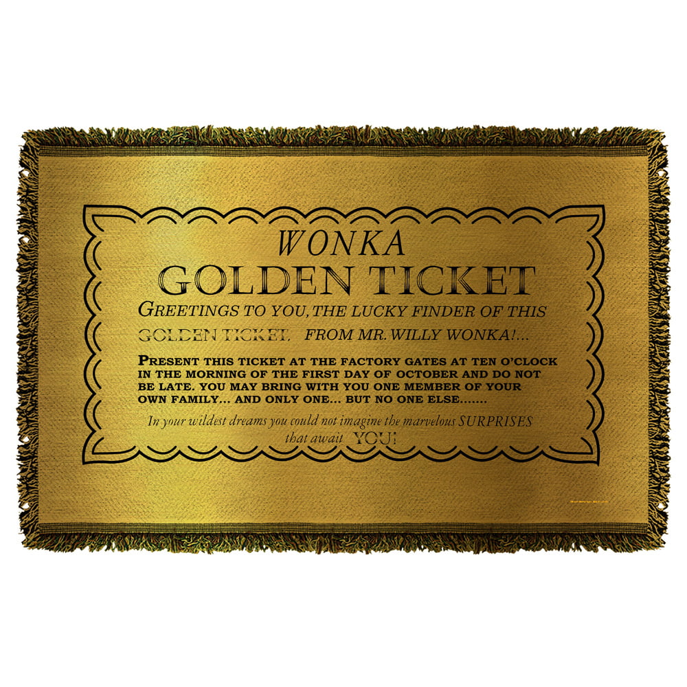 Willy Wonka And The Chocolate Factory/I Got A Golden Ticket Woven Throw ...