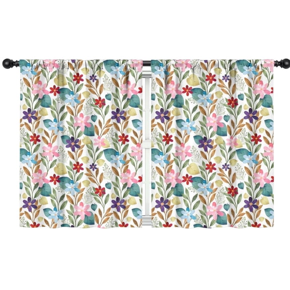 Blackout Kids Curtains,Pioneer Flower Floral Print Pattern Childrens Insulated Curtains Set Of 2,Bedroom Essentials,Toddler Room Decor 42"x54"