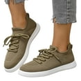thumbnail image 5 of Daznico Women's Lightweight Low-Top Sneakers - Breathable Mesh Lace-Up Board Shoes for Casual Sports & Everyday Wear,Color:Khaki,Size:6.5, 5 of 9