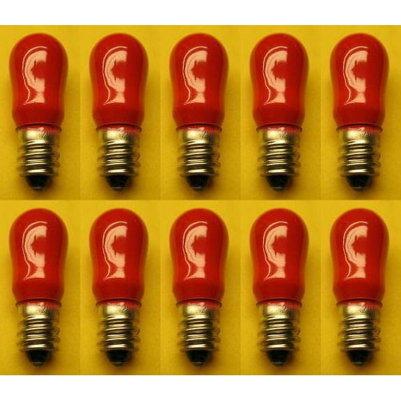 CEC Industries #6S6CR/120V (Red) Bulbs, 120 V, 6 W, E12 Base, S-6 shape (Box of 10)