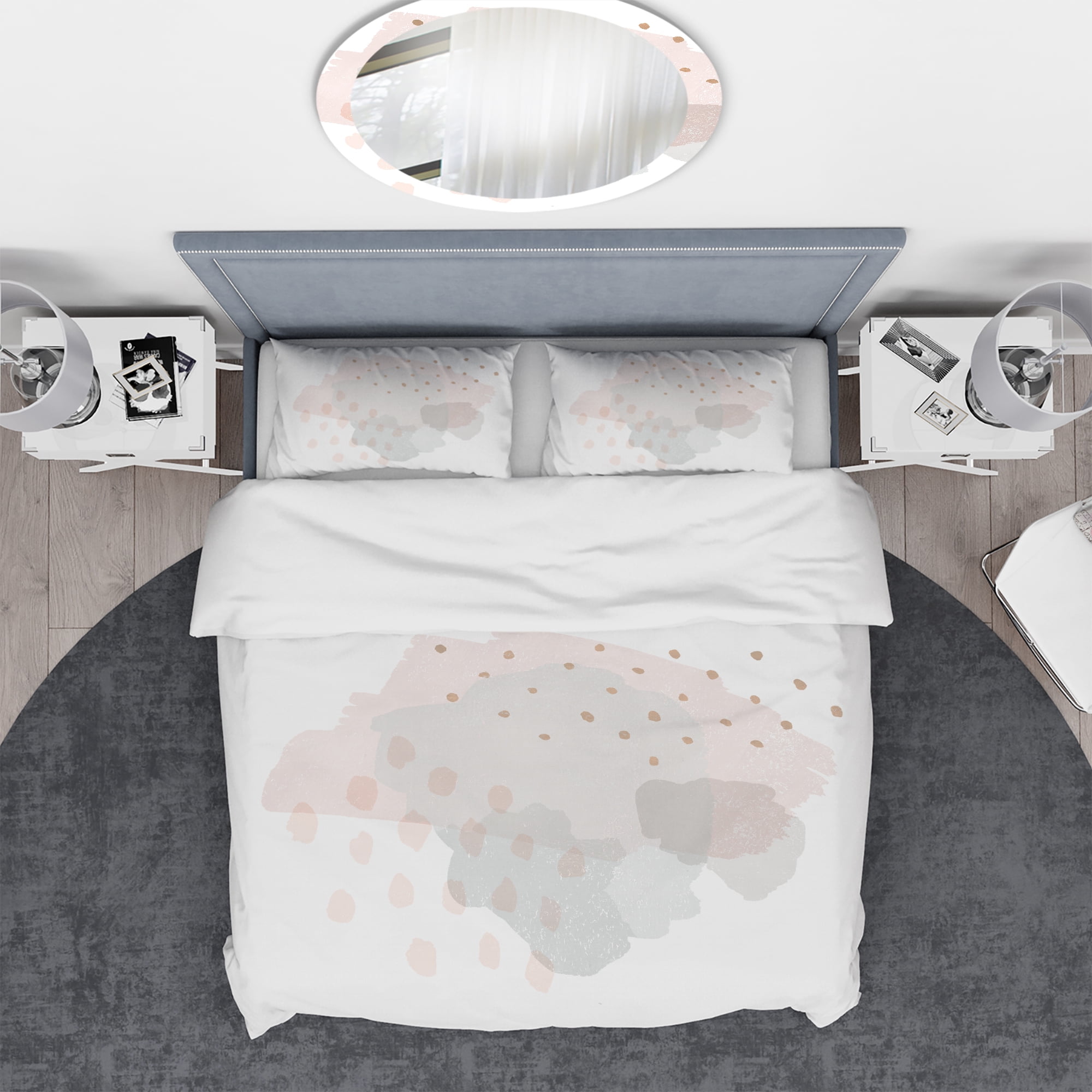 Designart 'Watercolor Minimal Blush II' Geometric Duvet Cover Set